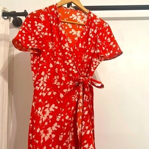 J Crew floral wrap dress